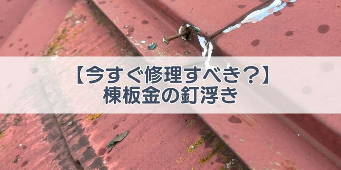 棟板金の釘浮き