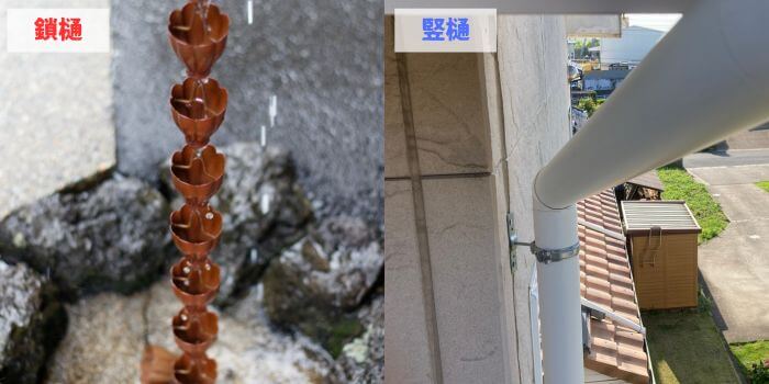 鎖樋と竪樋