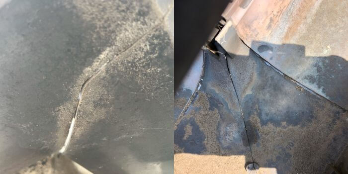 内部のヒビや穴