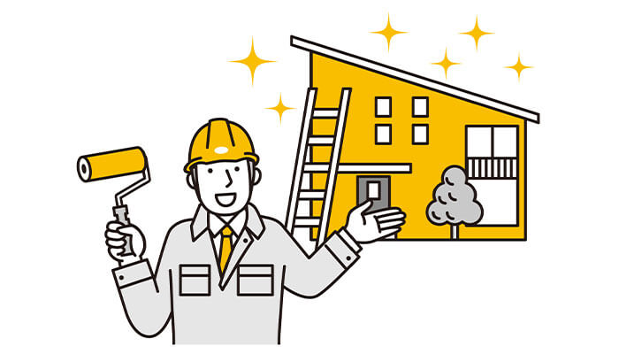笑顔で対応する業者のイラスト
